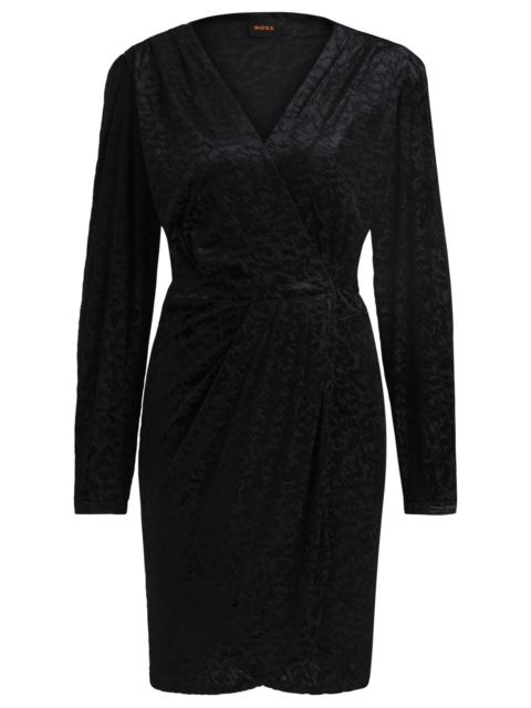 BOSS WRAP DRESS IN BURNOUT JERSEY