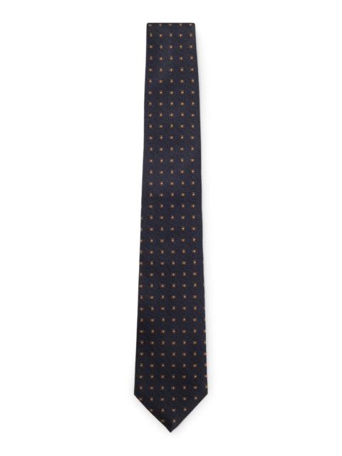 BOSS ITALIAN-MADE TIE IN PATTERNED SILK JACQUARD