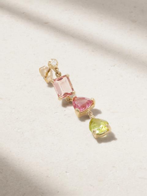 JACQUIE AICHE 14-karat Gold Multi-stone Single Earring