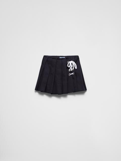 Prada Pleated stretch drill miniskirt