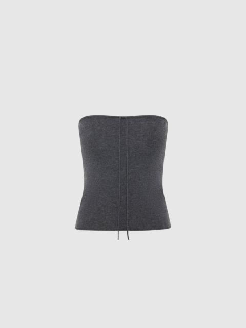 ST. AGNI Wool Strapless Top - Iron Melange