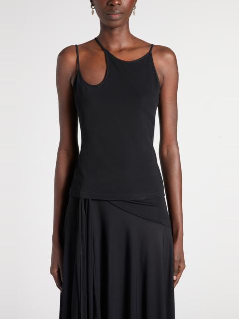 Alexander McQueen McQueen Asymmetric Jersey Camisole in Black