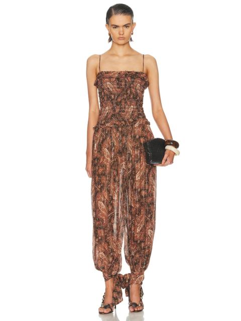 THE ANDAMANE Noor Wide Pant Smocked Jumpsuit