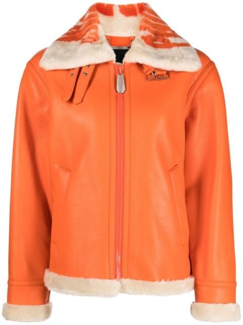 PHILIPP PLEIN faux-leather aviator jacket