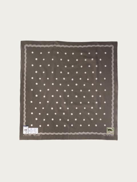 Kapital Fastcolor Selvedge Bandanna (POLKA DOTS) 30x30 - Khaki