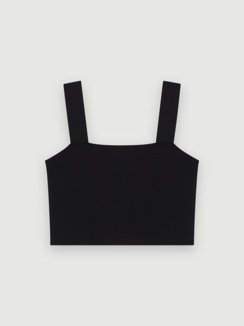 maje Knitted crop top with straps