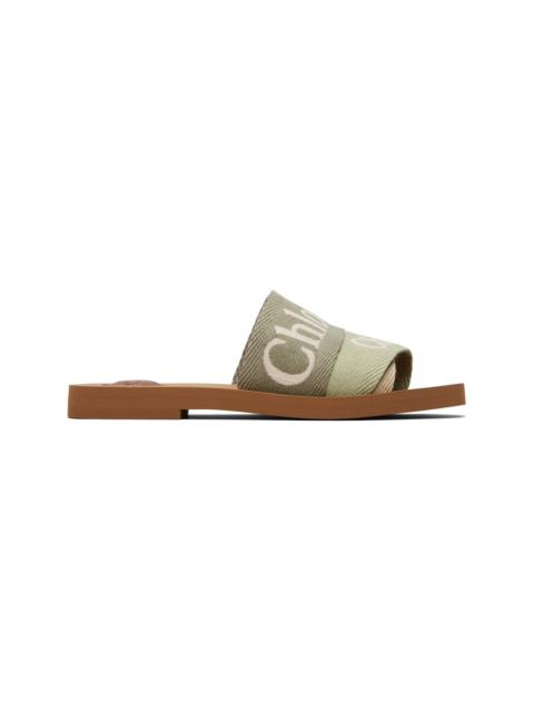 Chloé Green Woody Mule Sandals