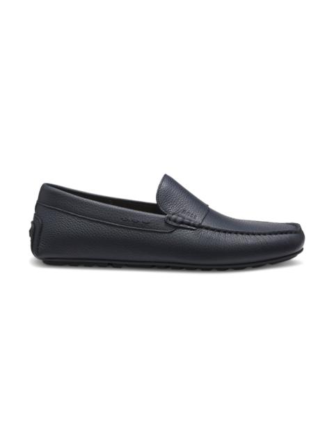 BOSS TUMBLED-LEATHER LOAFERS WITH DRIVER SOLE