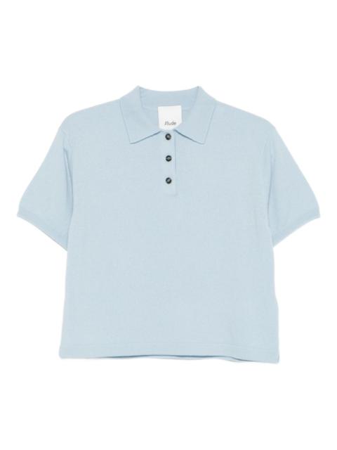 Allude cashmere buttoned polo top