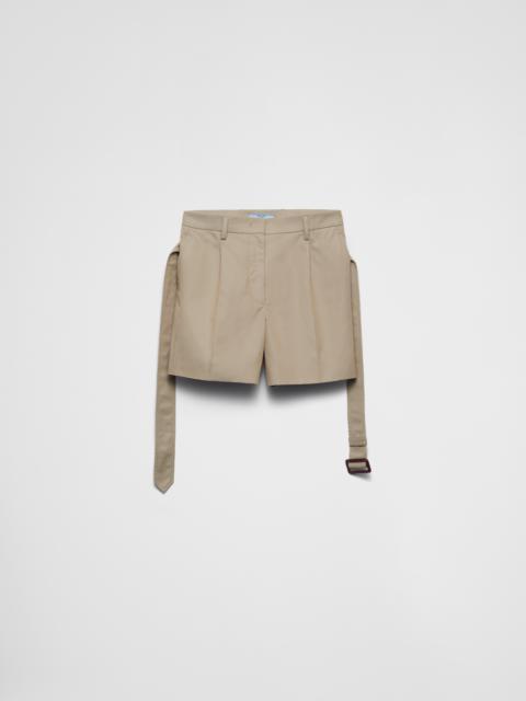 ショートパンツ PRADA FW24 Khaki twill shorts (P231IKSOOO14ZG F034X) Prada Prada Woman Khaki Twill Shorts | luosophy | REVERSIBLE