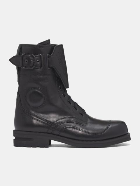 Kiko Kostadinov Black Leather Fitz Military Boots