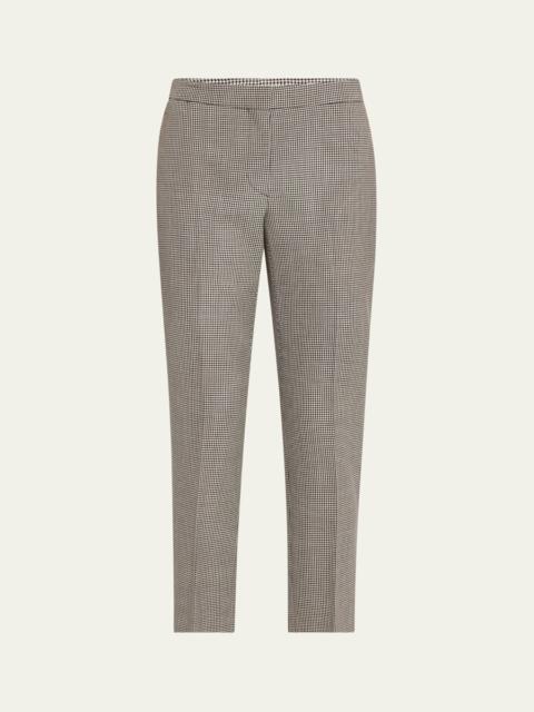 Alexander McQueen Mid-Rise Straight-Leg Houndstooth Trousers