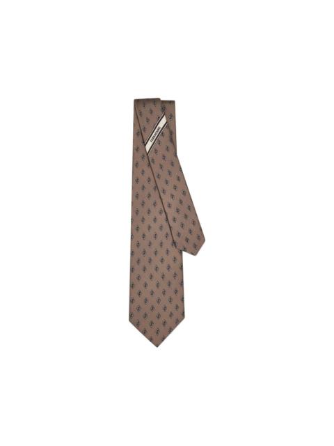 FERRAGAMO micro Gancini print silk tie