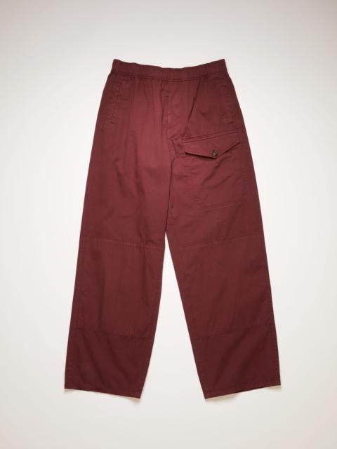 Acne Studios Straight-leg cotton trousers burgundy