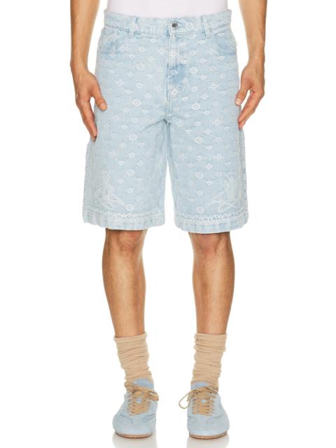 CASABLANCA Carpet Jacquard Baggy Denim Shorts