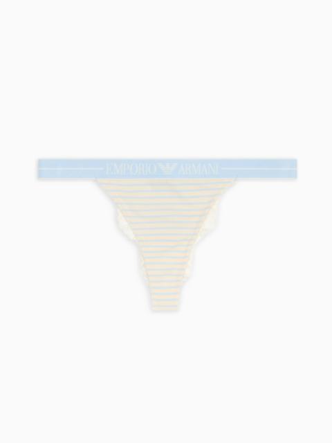 EMPORIO ARMANI ASV RIBBED RECYCLED-JERSEY THONG
