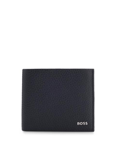 BOSS METAL-LOGO WALLET IN GRAINED LEATHER