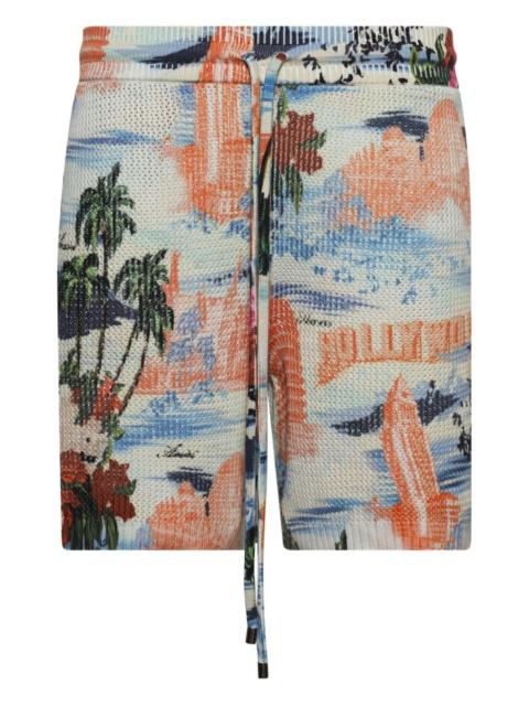 AMIRI Cityscape printed drawstring shorts