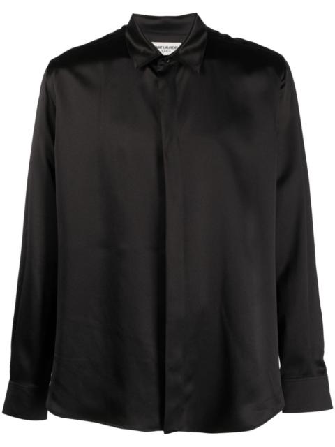 SAINT LAURENT satin-finish silk shirt