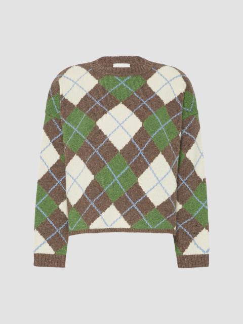 WEEKEND Max Mara Women's Wool Yarn Argyle Jumper - Marron Glace