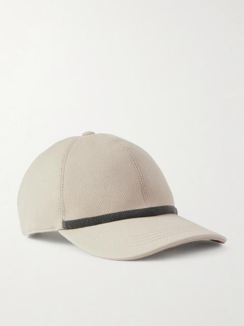 Brunello Cucinelli Bead-embellished Cotton-blend Twill Baseball Cap