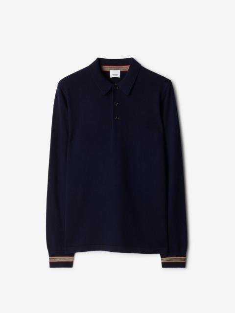 Long-sleeve Wool Polo Shirt