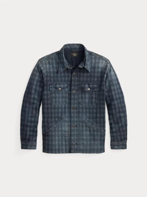 RRL by Ralph Lauren Indigo Plaid Jacquard Denim Jacket
