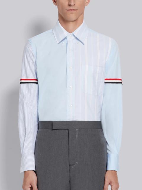 Thom Browne Light Blue Fun-Mix Cotton Poplin Grosgrain Armband Straight Fit Long Sleeve Shirt