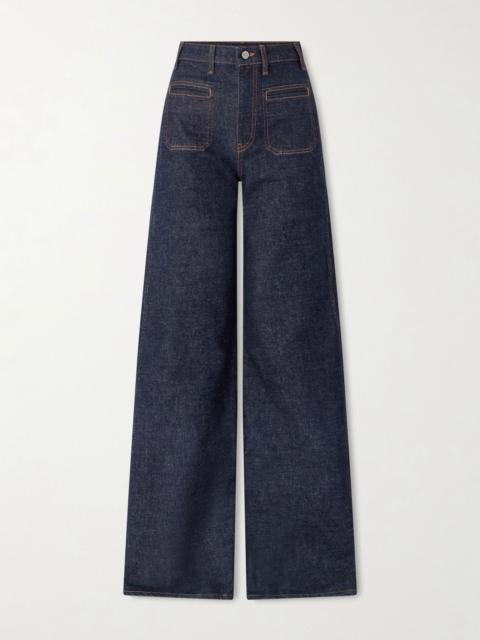 KHAITE Delmonico high-rise wide-leg jeans Dark denim