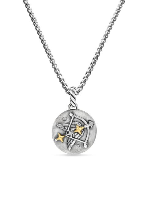 DAVID YURMAN Women's Amulet in Sterling Silver with 18K Yellow Gold and Diamonds, 19MM - Sagittarius