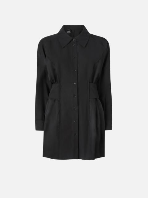 PINKO SHORT SHIRT DRESS IN HABOTAI AND COTTON