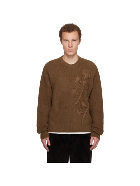 Wooyoungmi Tan Flower Mohair Sweater