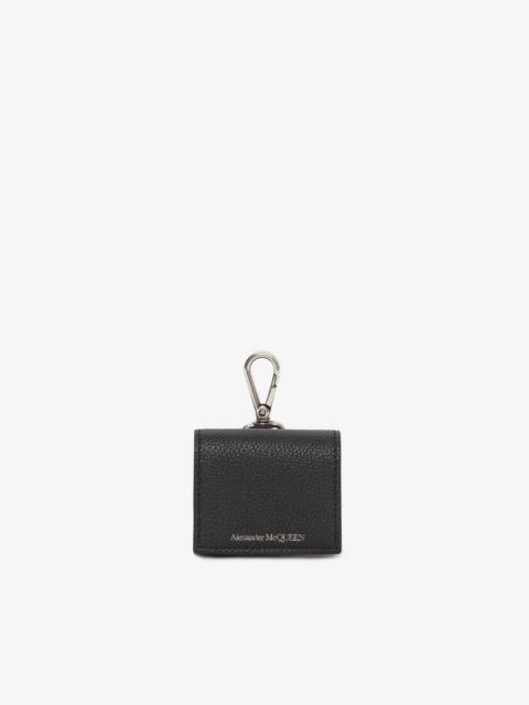 Alexander McQueen Calf Leather Airpod Pro Case in Black