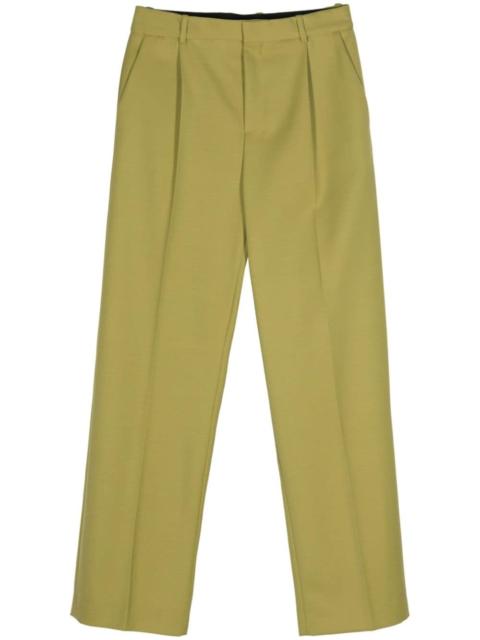 pleat-detail wool trousers