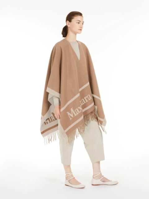 Max Mara Jacquard wool poncho - CAMEL