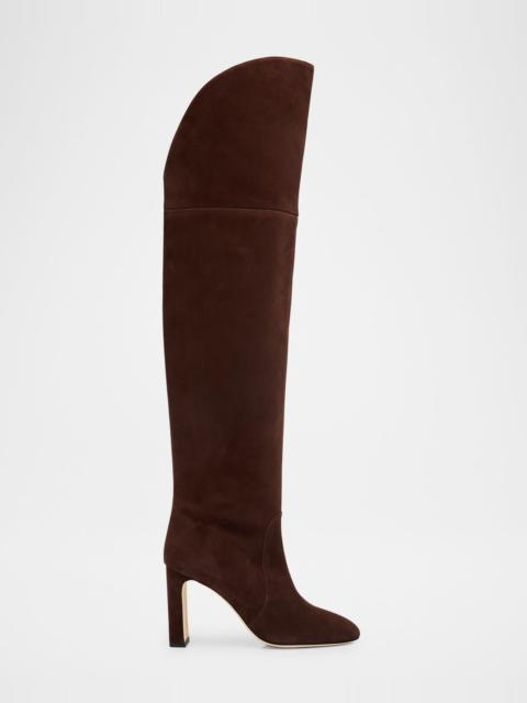 Stuart Weitzman Babette Tubo Suede Over-The-Knee Boots