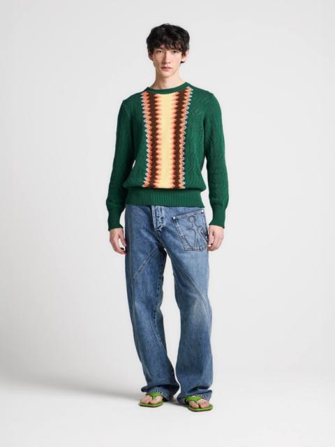 JW Anderson MENS CHEVERON JUMPER IN PINE