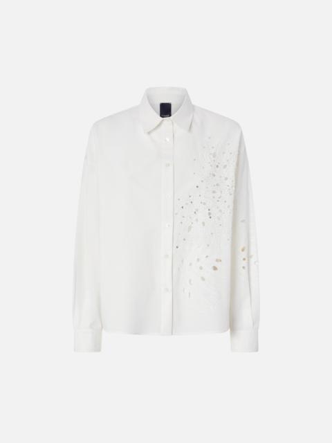 PINKO SHIRT WITH BRODERIE ANGLAISE AND CRYSTALS