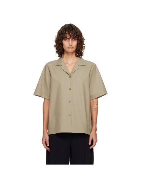 LE17SEPTEMBRE Beige Twill Short Sleeve Shirt