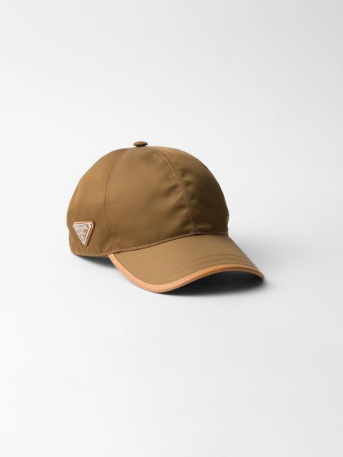 Re-Nylon and leather baseball cap