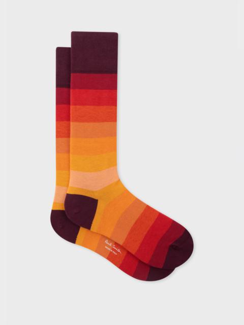 Paul Smith Orange Gradient Stripe Socks