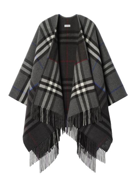 Burberry Women's Checked EKD Logo Wool-Silk Scarf - Marlborough Grey