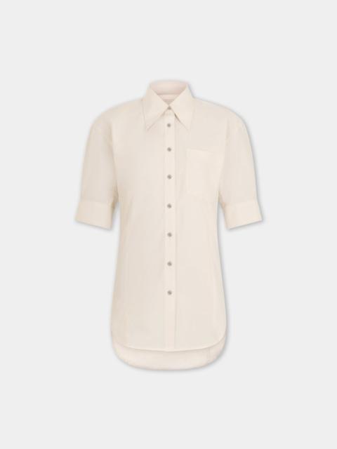 rabanne WHITE POPLIN FITTED SHIRT WITH JEWELERY BUTTONS