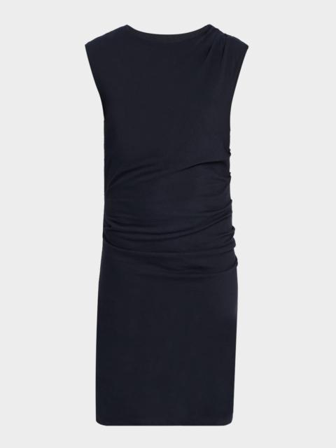 Vince Sleeveless Twist Draped Cotton Dress