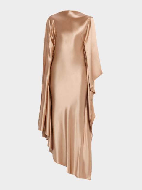 Acler Jarvis Draped Satin Maxi Dress