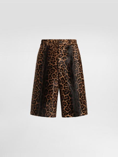 Dolce & Gabbana Leopard-print calfskin trousers