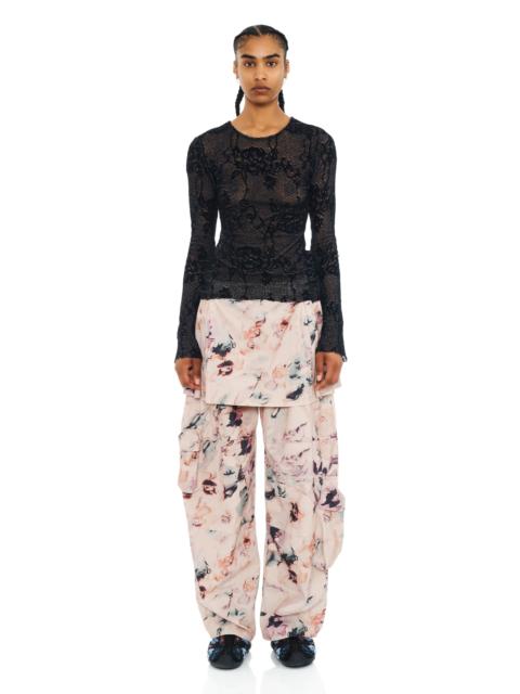 Collina Strada BLACK KNIT LACE CARDIO CREW SWEATER