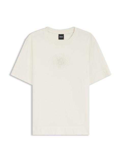 BOSS REGULAR-FIT COTTON T-SHIRT WITH DOUBLE-B MONOGRAM EMBROIDERY