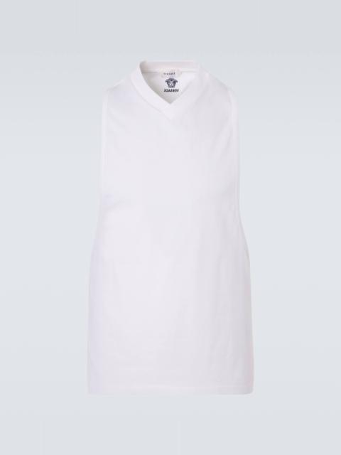 VERSACE Cotton-blend jersey tank top