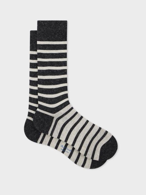 Paul Smith Charcoal Cotton-Blend Stripe Socks